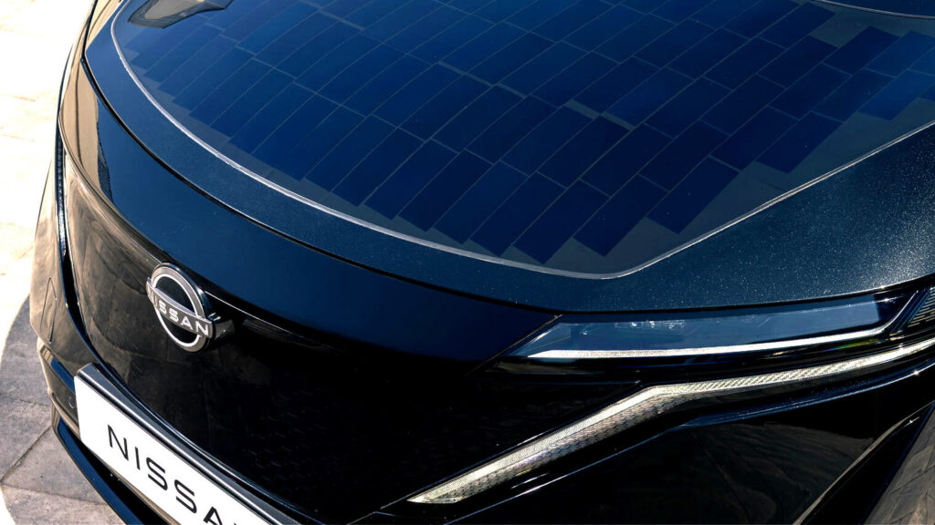     El concepto Ariya de Nissan puede recorrer 22 kilómetros al día, pero sólo cuando el sol es agradable.