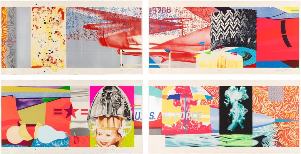 James Rosenquist, F-111 (Sur) (Oeste) (Norte) (Este) (G.73) (1974). Cortesía de Phillips.