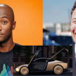 Un MKBHD calvo y un Elon Musk risueño están en el horizonte antes de 2027 como un Tesla Cybercab de 30.000 dólares.