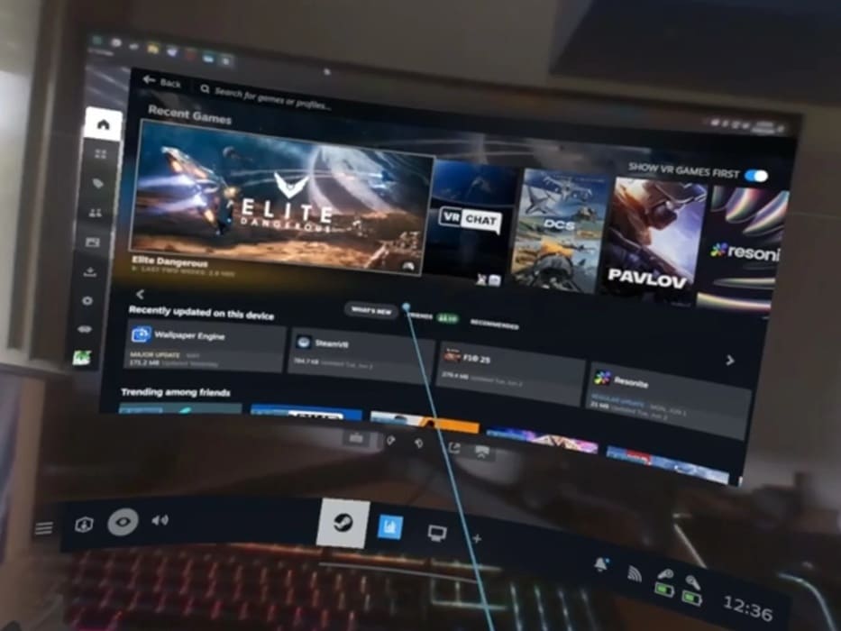 Steam Frame presenta el tutorial inicial con la interfaz SteamOS, el modo independiente y el nombre Deckard aún presente