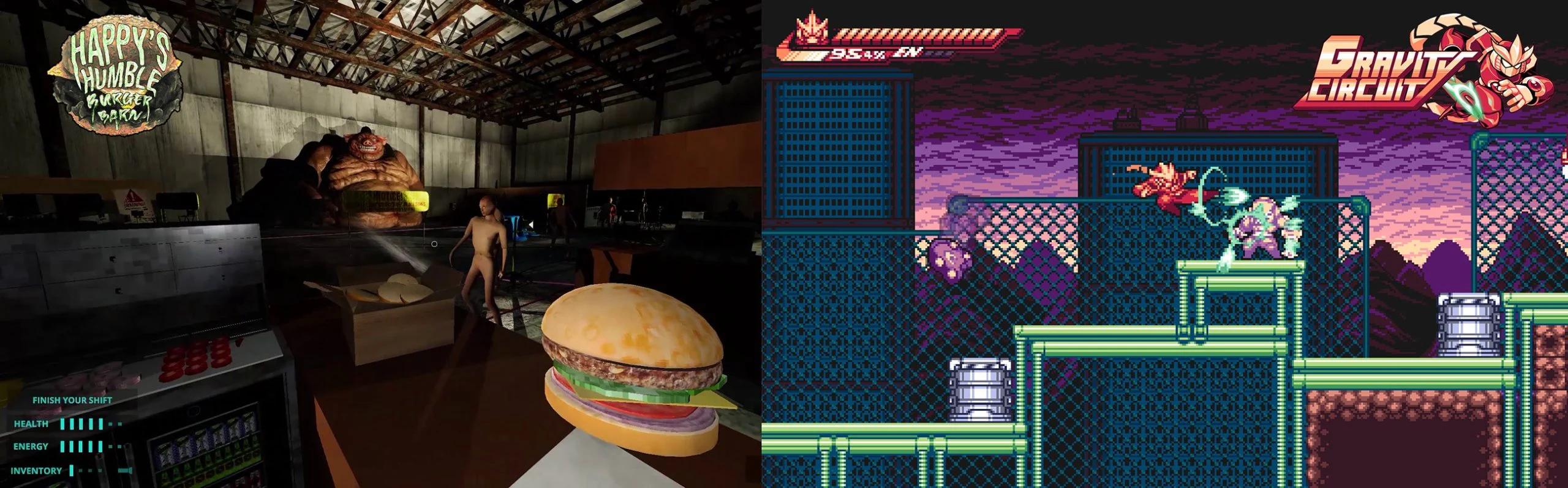 Happy's Humble Burger Farm y Gravity Circuit.